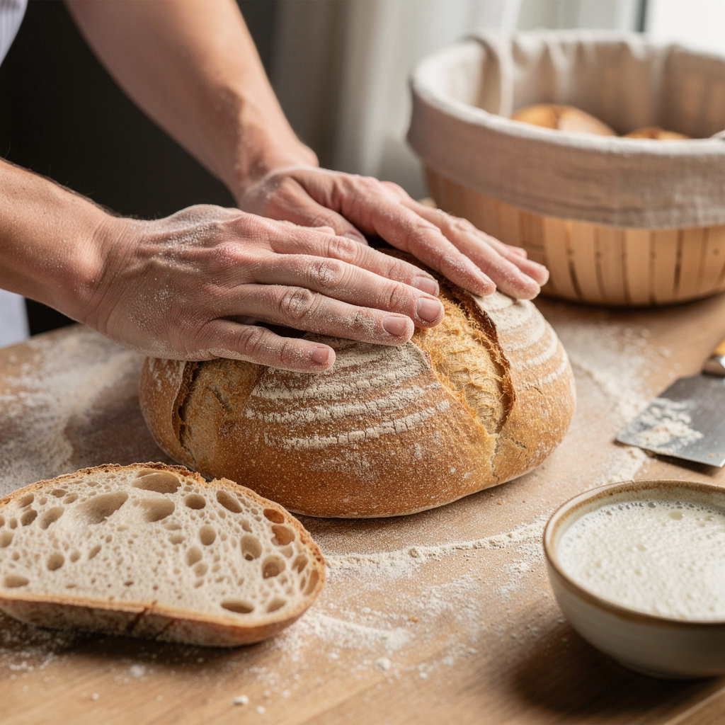 Asta Sourdough Microbakery artisan crafting traditional sourdough bread using natural fermentation techniques in Marlborough, CT